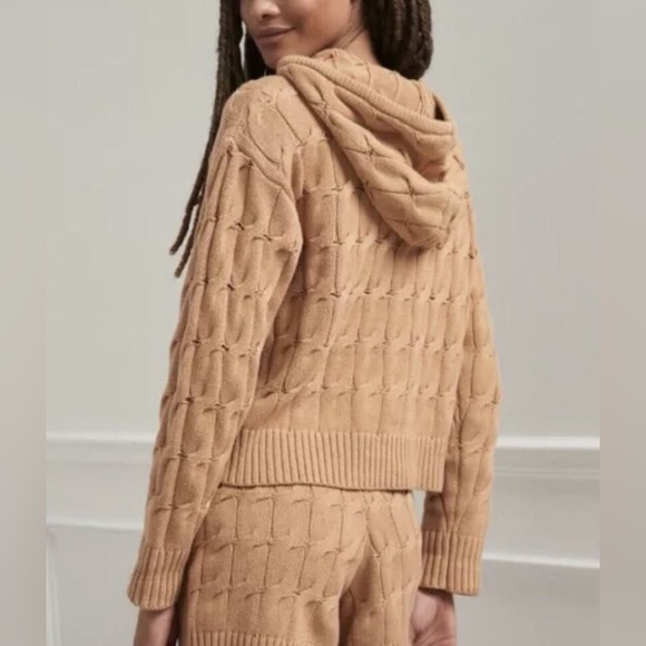 Anthropologie Saturday Sunday cable knit sweater hoodie - Picture 2 of 5